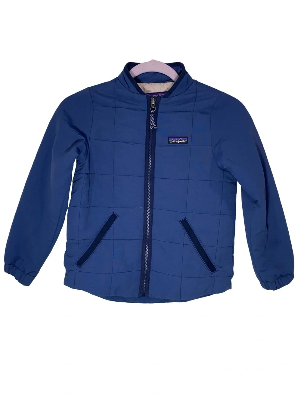 Patagonia Youth Quilted Bomber Shacket Coat 68015 FA18 Blue